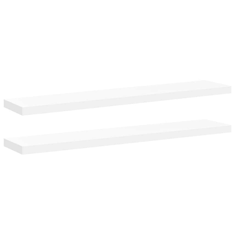 vidaXL Ράφια Τοίχου 2 τεμ. Άσπρα 120x23,5x3,8 εκ. MDF