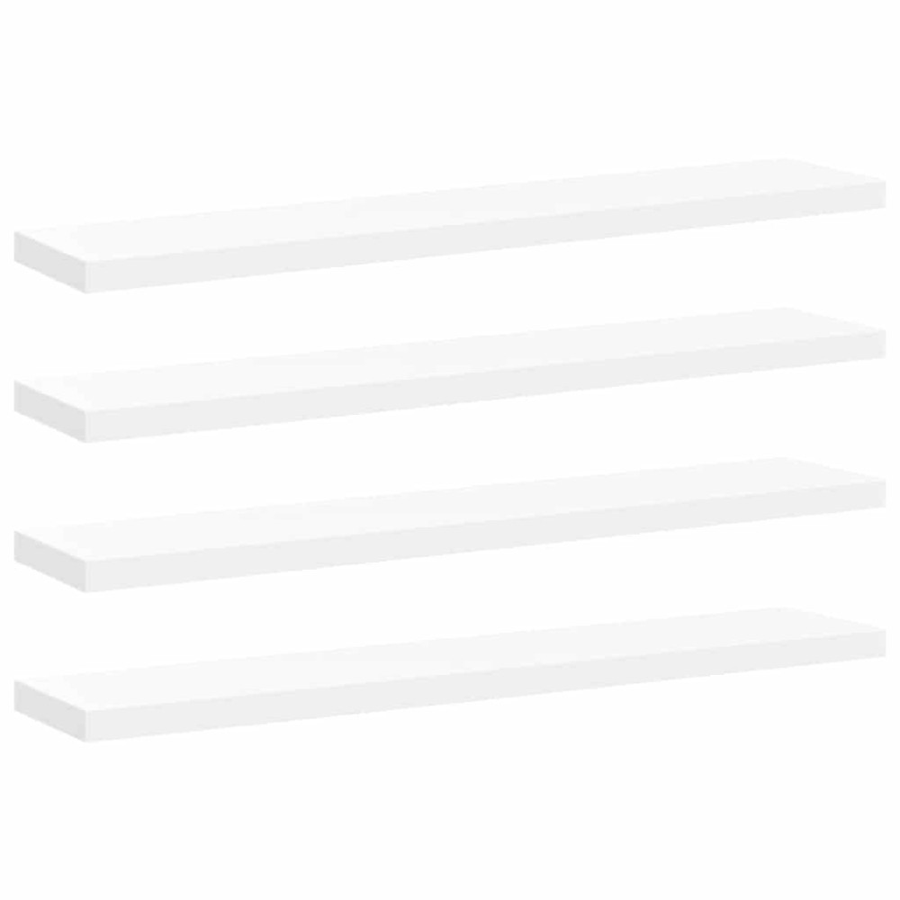 vidaXL Ράφια Τοίχου 4 τεμ. Άσπρα 120x23,5x3,8 εκ. MDF