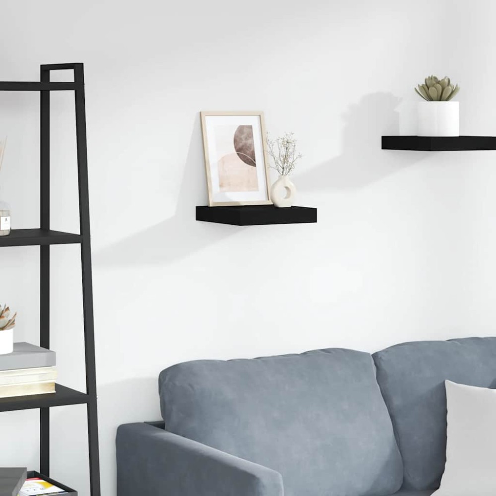 vidaXL Ράφι Τοίχου Μαύρο 23x23,5x3,8 εκ. MDF