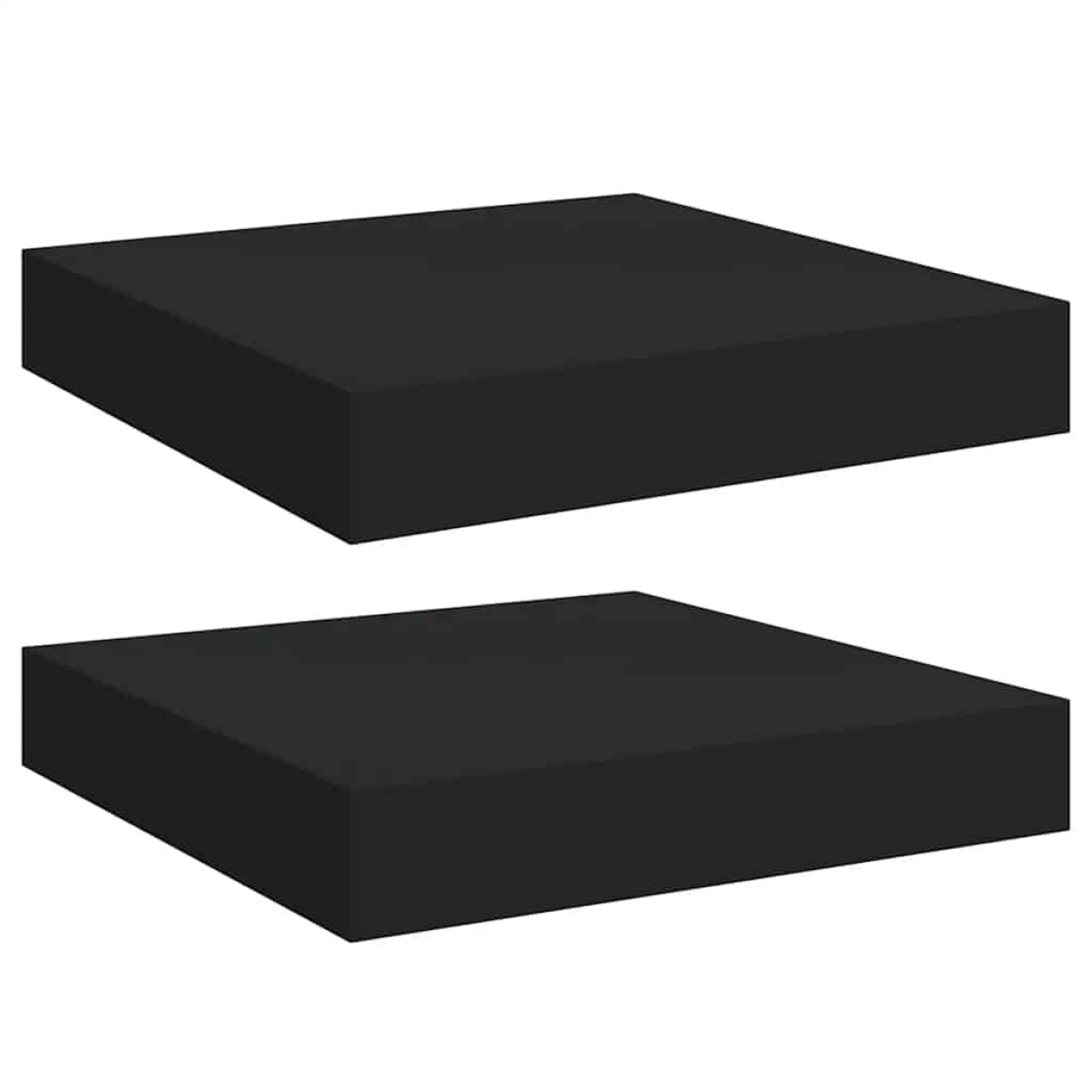vidaXL Ράφια Τοίχου 2 τεμ. Μαύρα 23x23,5x3,8 εκ. MDF