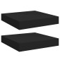 vidaXL Ράφια Τοίχου 2 τεμ. Μαύρα 23x23,5x3,8 εκ. MDF
