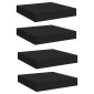 vidaXL Ράφια Τοίχου 4 τεμ. Μαύρα 23x23,5x3,8 εκ. MDF