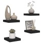 vidaXL Ράφια Τοίχου 4 τεμ. Μαύρα 23x23,5x3,8 εκ. MDF