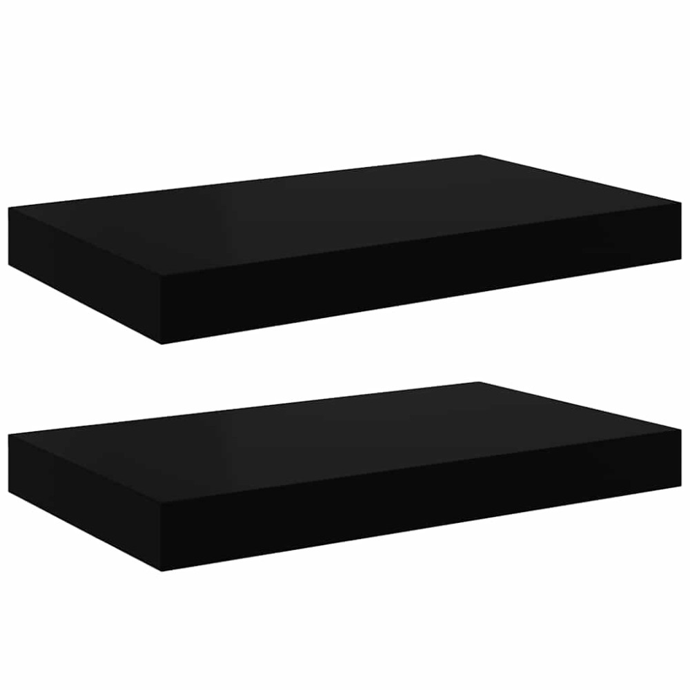 vidaXL Ράφια Τοίχου 2 τεμ. Μαύρα 40x23,5x3,8 εκ. MDF