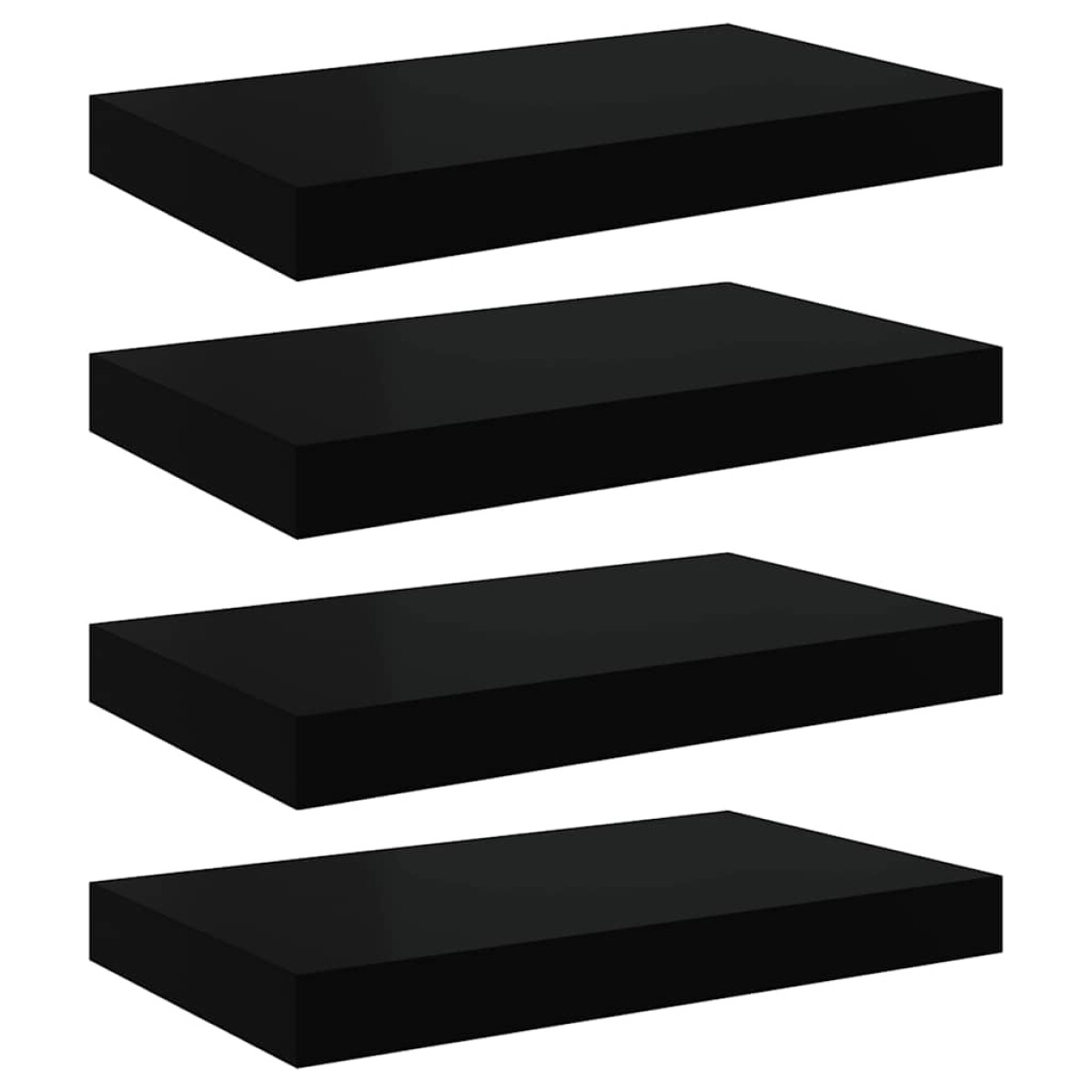 vidaXL Ράφια Τοίχου 4 τεμ. Μαύρα 40x23x3,8 εκ. MDF