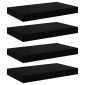 vidaXL Ράφια Τοίχου 4 τεμ. Μαύρα 40x23x3,8 εκ. MDF
