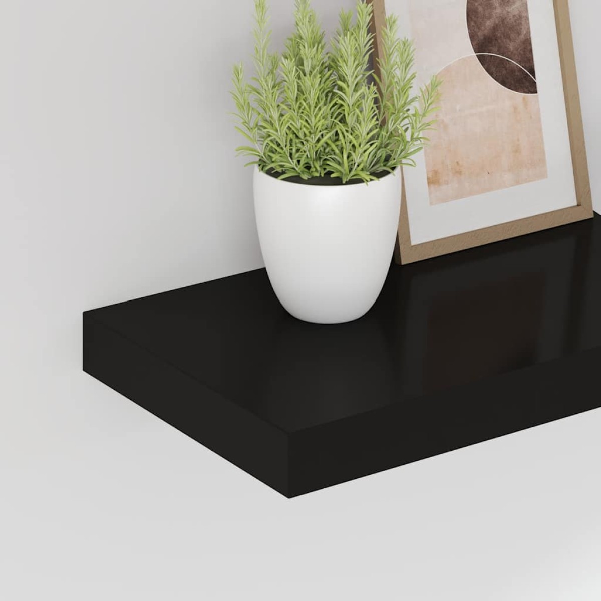 vidaXL Ράφια Τοίχου 4 τεμ. Μαύρα 40x23x3,8 εκ. MDF