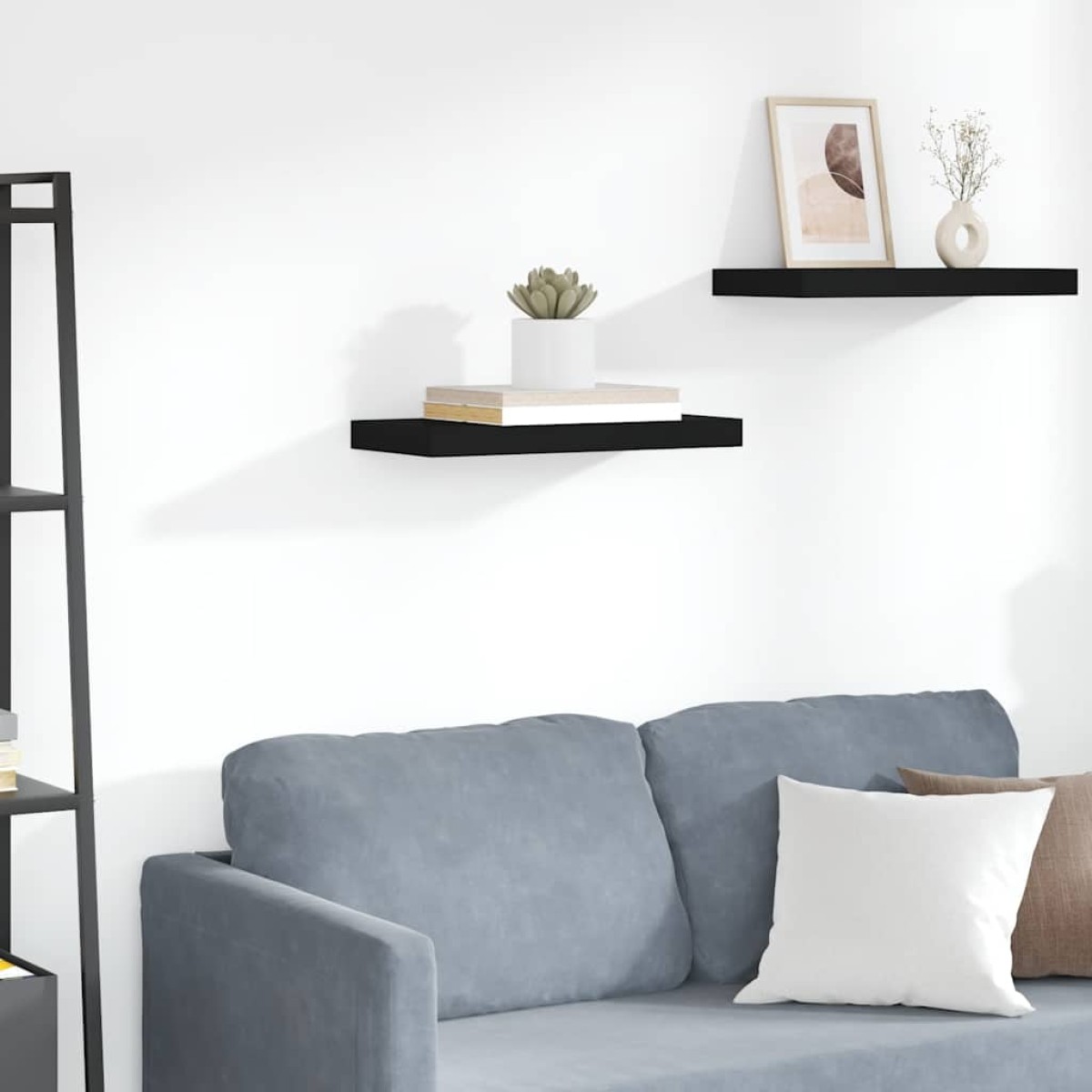 vidaXL Ράφι Τοίχου Μαύρο 50x23x3,8 εκ. MDF