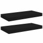 vidaXL Ράφια Τοίχου 2 τεμ. Μαύρα 50x23x3,8 εκ. MDF