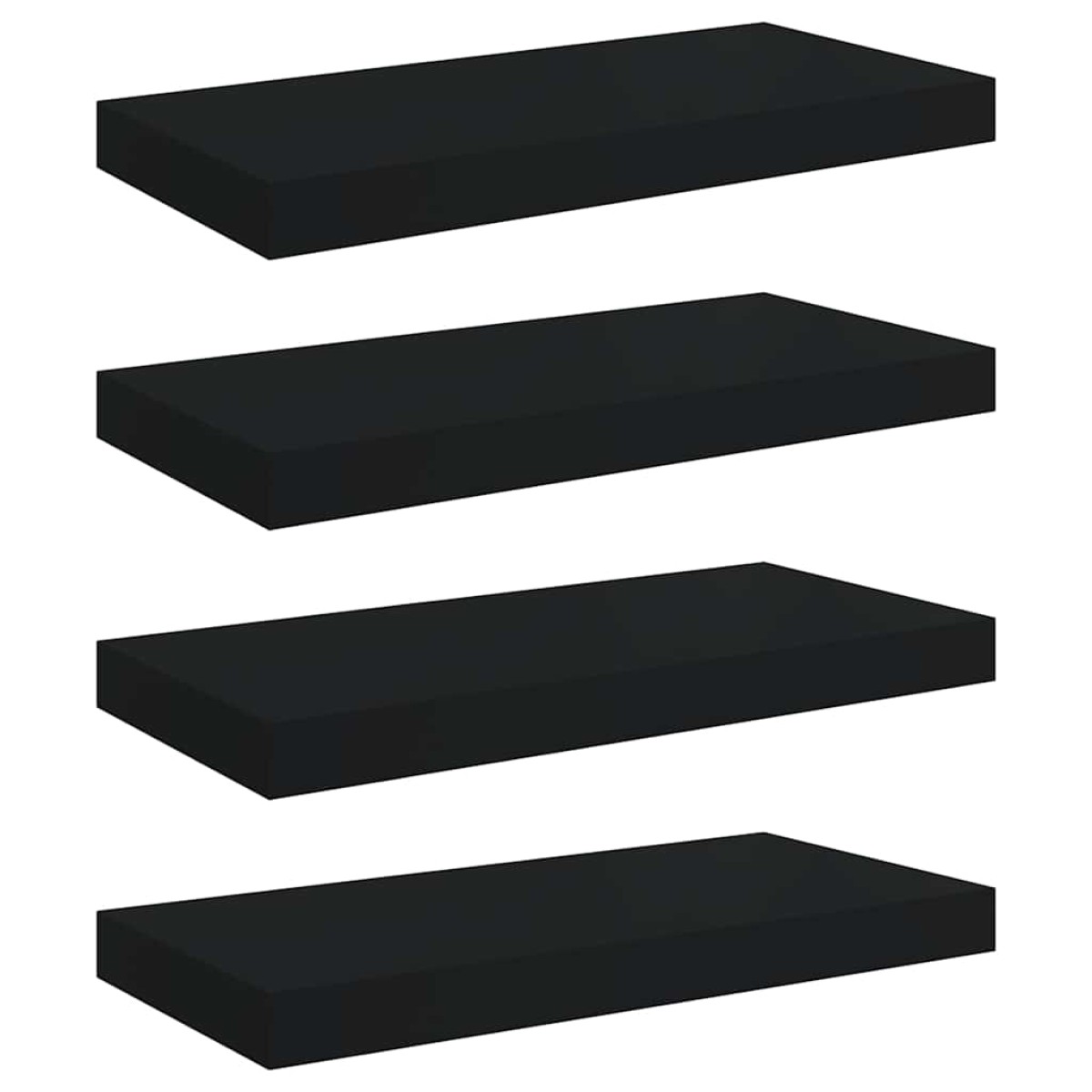 vidaXL Ράφια Τοίχου 4 τεμ. Μαύρα 50x23x3,8 εκ. MDF