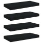 vidaXL Ράφια Τοίχου 4 τεμ. Μαύρα 50x23x3,8 εκ. MDF
