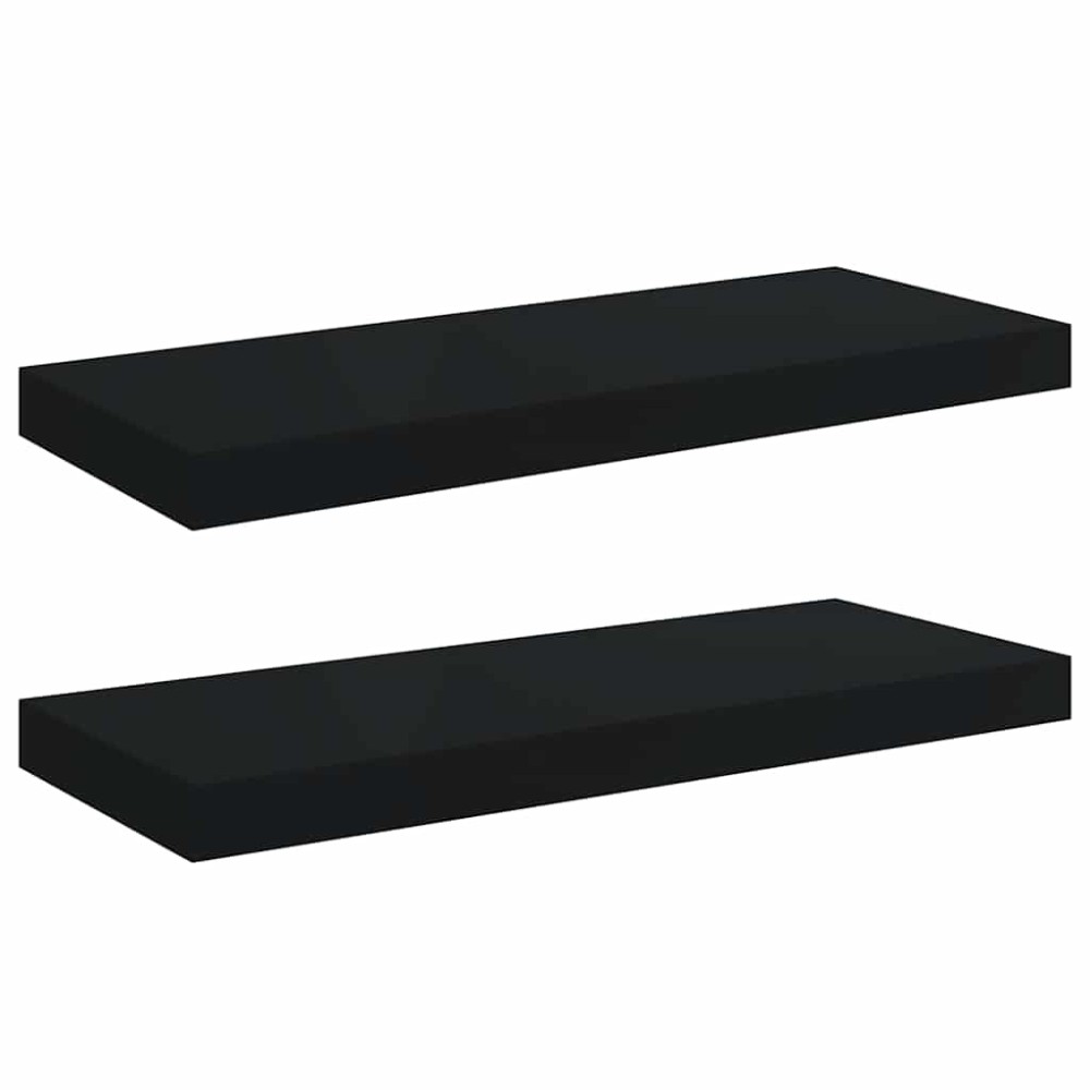 vidaXL Ράφια Τοίχου 2 τεμ. Μαύρα 60x23,5x3,8 εκ. MDF