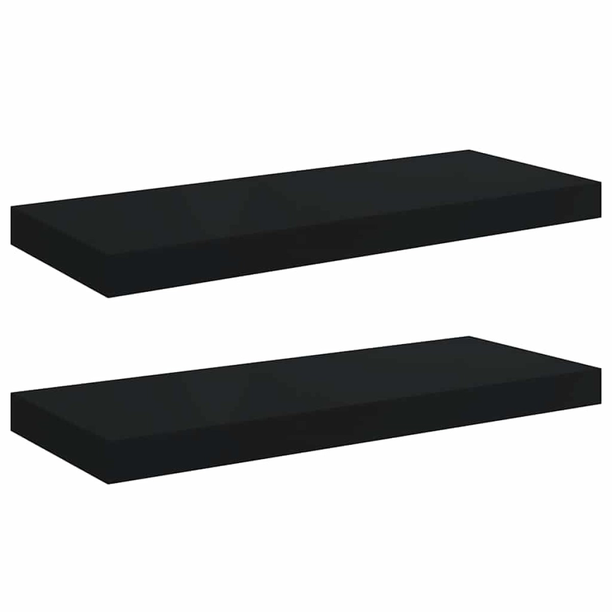 vidaXL Ράφια Τοίχου 2 τεμ. Μαύρα 60x23,5x3,8 εκ. MDF