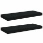 vidaXL Ράφια Τοίχου 2 τεμ. Μαύρα 60x23,5x3,8 εκ. MDF