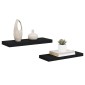 vidaXL Ράφια Τοίχου 2 τεμ. Μαύρα 60x23,5x3,8 εκ. MDF