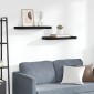 vidaXL Ράφια Τοίχου 2 τεμ. Μαύρα 60x23,5x3,8 εκ. MDF