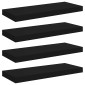 vidaXL Ράφια Τοίχου 4 τεμ. Μαύρα 60x23,5x3,8 εκ. MDF