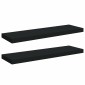 vidaXL Ράφια Τοίχου 2 τεμ. Μαύρα 80x23,5x3,8 εκ. MDF