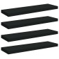 vidaXL Ράφια Τοίχου 4 τεμ. Μαύρα 80x23,5x3,8 εκ. MDF