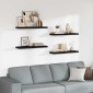 vidaXL Ράφια Τοίχου 4 τεμ. Μαύρα 80x23,5x3,8 εκ. MDF