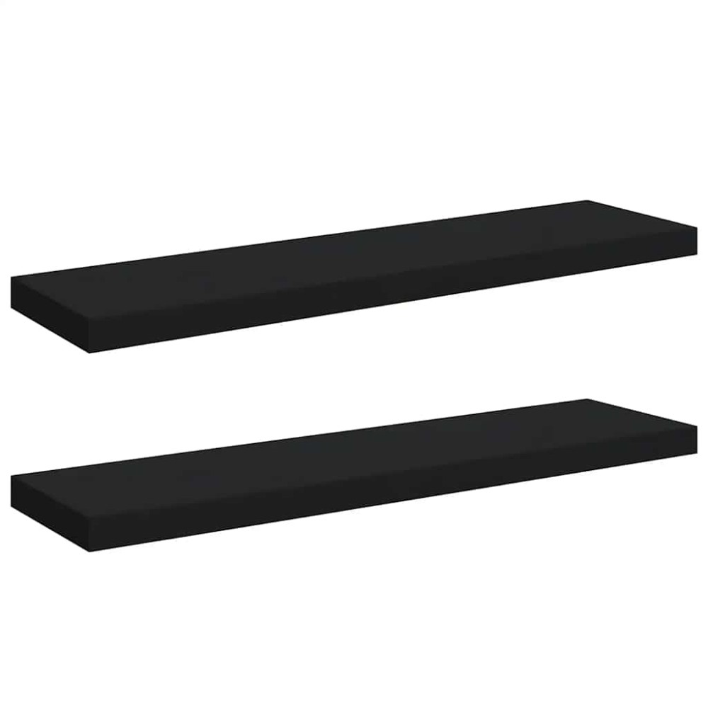 vidaXL Ράφια Τοίχου 2 τεμ. Μαύρα 90x23,5x3,8 εκ. MDF