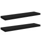 vidaXL Ράφια Τοίχου 2 τεμ. Μαύρα 90x23,5x3,8 εκ. MDF