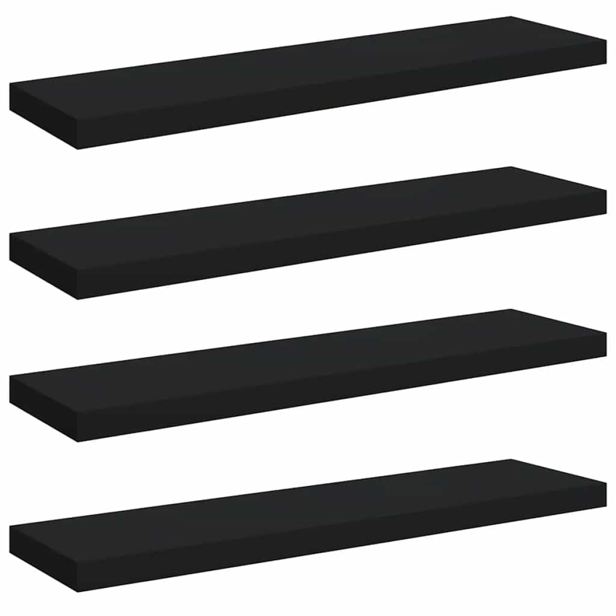 vidaXL Ράφια Τοίχου 4 τεμ. Μαύρα 90x23,5x3,8 εκ. MDF