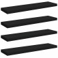 vidaXL Ράφια Τοίχου 4 τεμ. Μαύρα 90x23,5x3,8 εκ. MDF