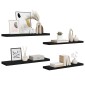 vidaXL Ράφια Τοίχου 4 τεμ. Μαύρα 90x23,5x3,8 εκ. MDF