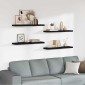 vidaXL Ράφια Τοίχου 4 τεμ. Μαύρα 90x23,5x3,8 εκ. MDF