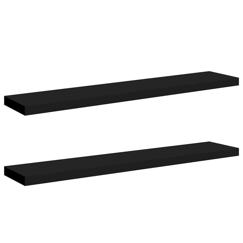 vidaXL Ράφια Τοίχου 2 τεμ. Μαύρα 120x23,5x3,8 εκ. MDF