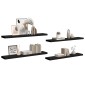 vidaXL Ράφια Τοίχου 4 τεμ. Μαύρα 120x23,5x3,8 εκ. MDF