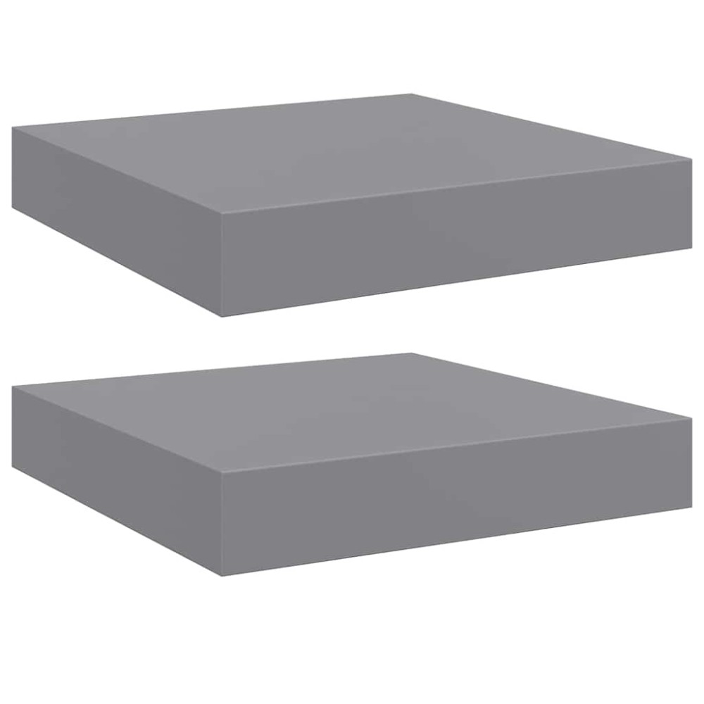 vidaXL Ράφια Τοίχου 2 τεμ. Γκρι 23x23,5x3,8 εκ. MDF