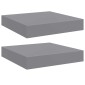 vidaXL Ράφια Τοίχου 2 τεμ. Γκρι 23x23,5x3,8 εκ. MDF