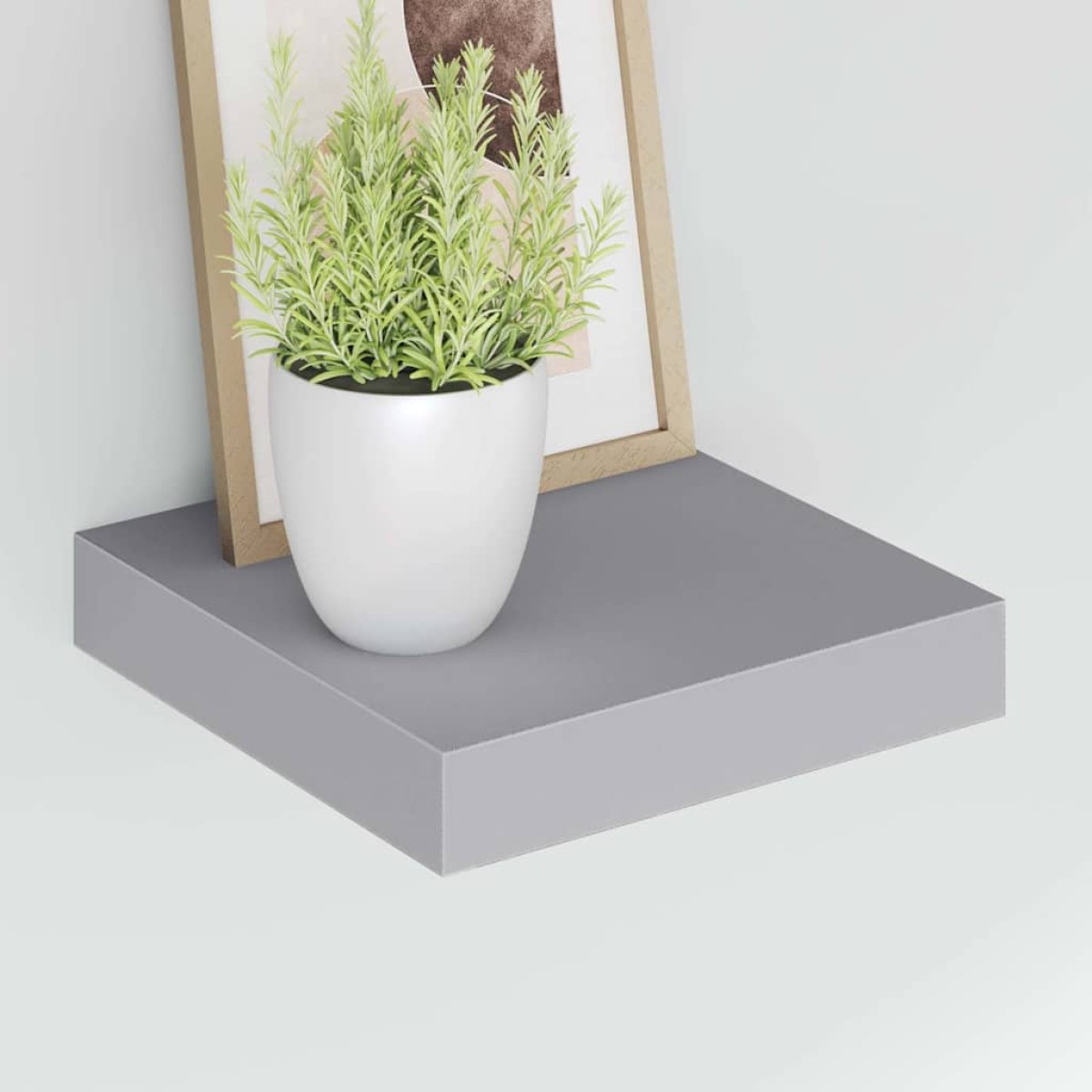 vidaXL Ράφια Τοίχου 2 τεμ. Γκρι 23x23,5x3,8 εκ. MDF