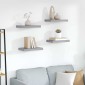 vidaXL Ράφια Τοίχου 4 τεμ. Γκρι 23x23,5x3,8 εκ. MDF