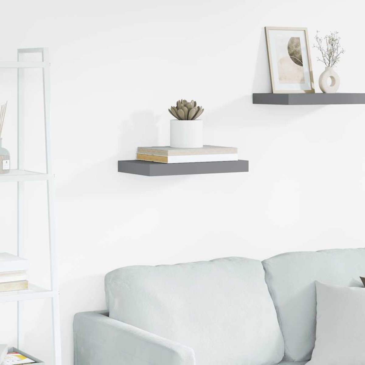 vidaXL Ράφι Τοίχου Γκρι 40x23x3,8 εκ. MDF