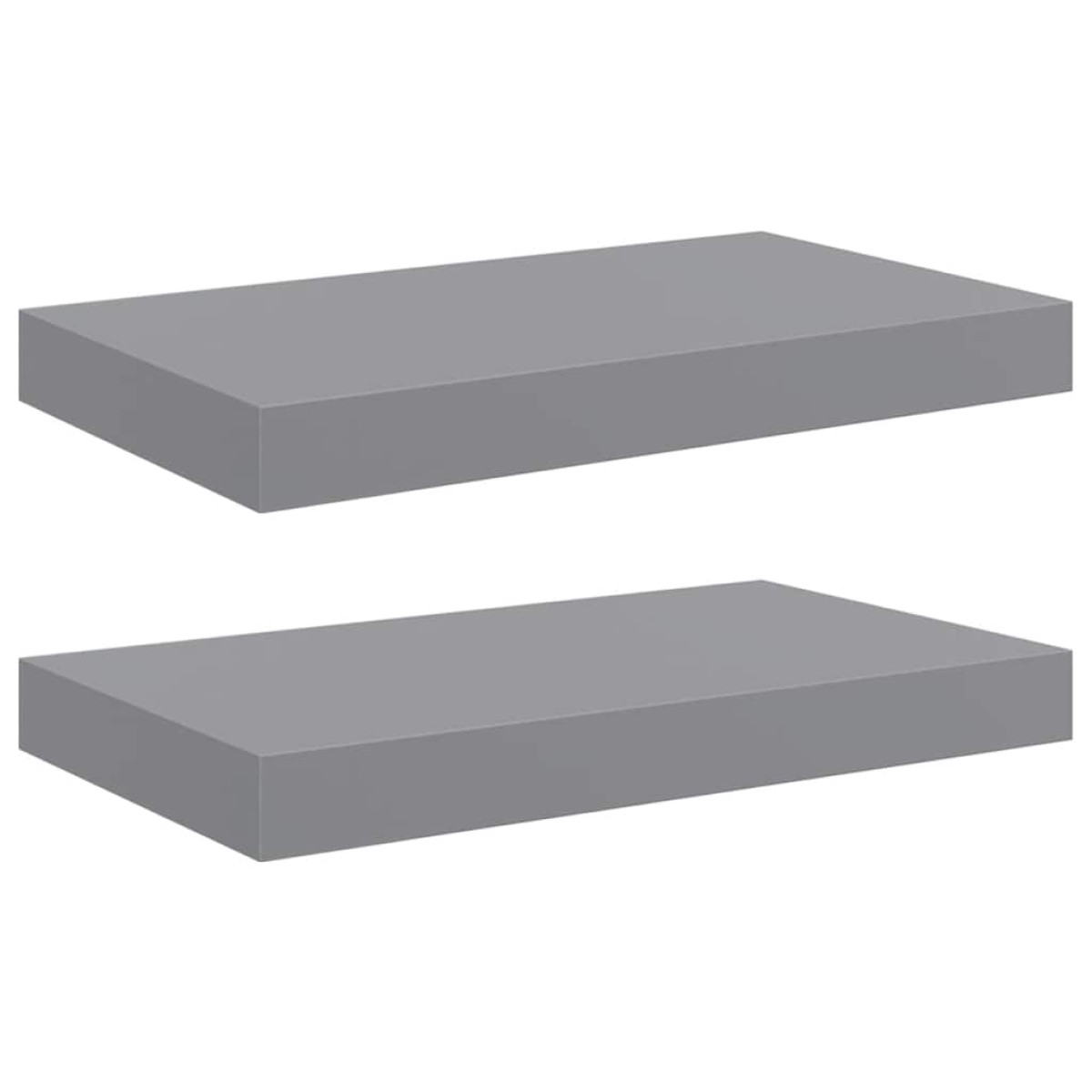 vidaXL Ράφια Τοίχου 2 τεμ. Γκρι 40x23x3,8 εκ. MDF
