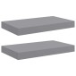 vidaXL Ράφια Τοίχου 2 τεμ. Γκρι 40x23x3,8 εκ. MDF