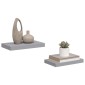 vidaXL Ράφια Τοίχου 2 τεμ. Γκρι 40x23x3,8 εκ. MDF