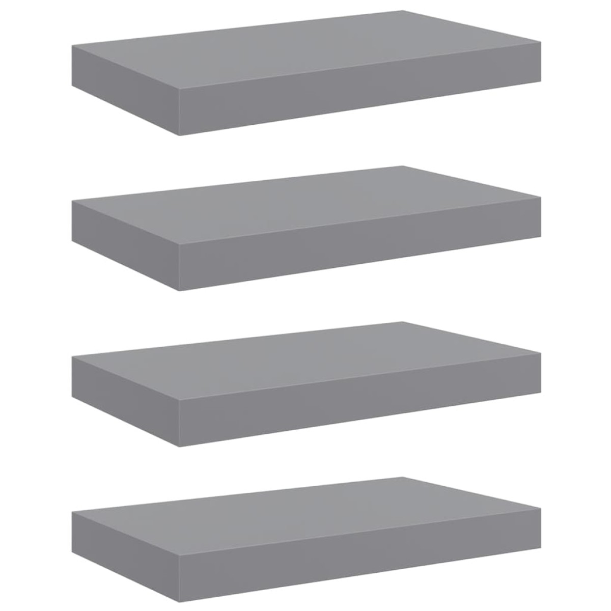 vidaXL Ράφια Τοίχου 4 τεμ. Γκρι 40 x 23 x 3,8 εκ. MDF