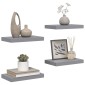 vidaXL Ράφια Τοίχου 4 τεμ. Γκρι 40 x 23 x 3,8 εκ. MDF