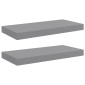 vidaXL Ράφια Τοίχου 2 τεμ. Γκρι 50x23x3,8 εκ. MDF