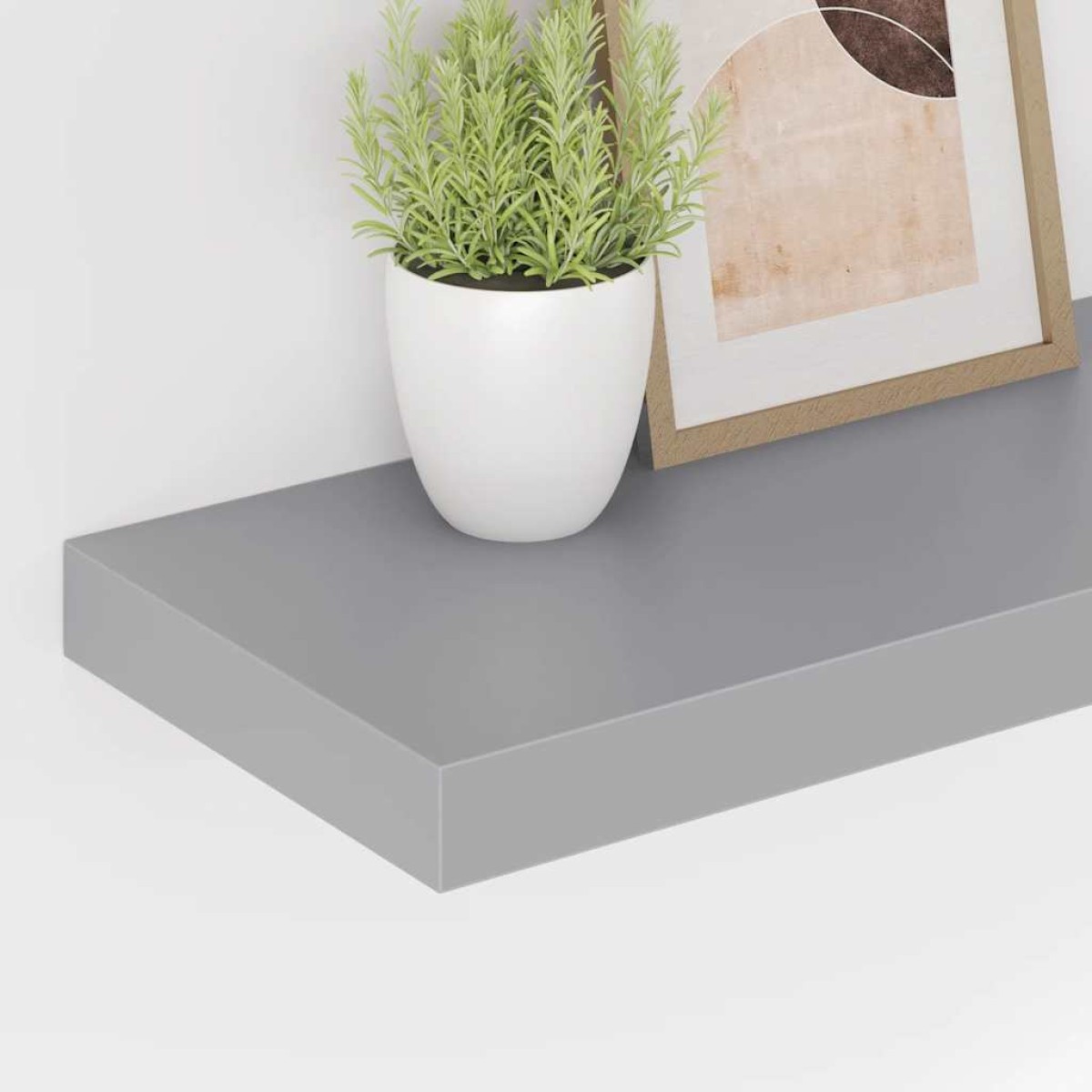 vidaXL Ράφια Τοίχου 2 τεμ. Γκρι 50x23x3,8 εκ. MDF