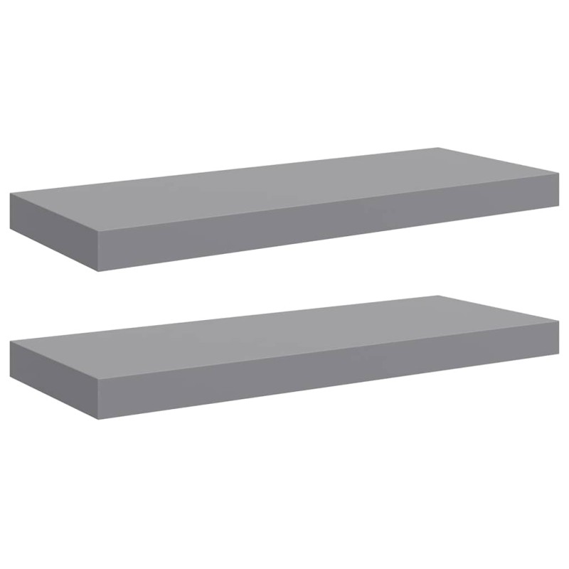 vidaXL Ράφια Τοίχου 2 τεμ. Γκρι 60 x 23,5 x 3,8 εκ. MDF