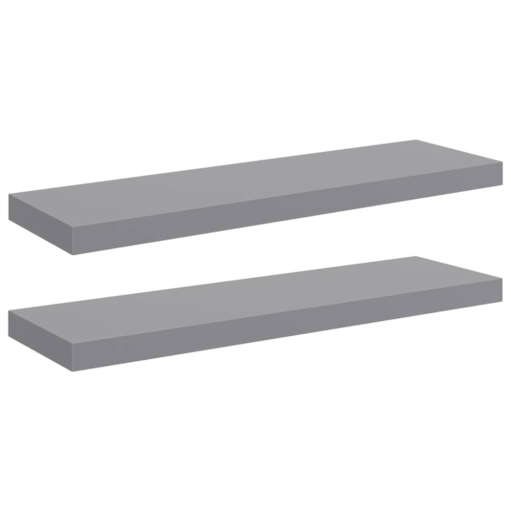 vidaXL Ράφια Τοίχου 2 τεμ. Γκρι 80x23,5x3,8 εκ. MDF