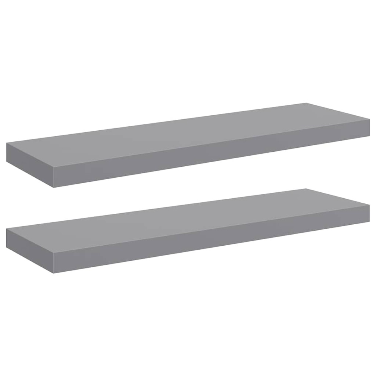 vidaXL Ράφια Τοίχου 2 τεμ. Γκρι 80x23,5x3,8 εκ. MDF