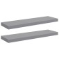 vidaXL Ράφια Τοίχου 2 τεμ. Γκρι 80x23,5x3,8 εκ. MDF