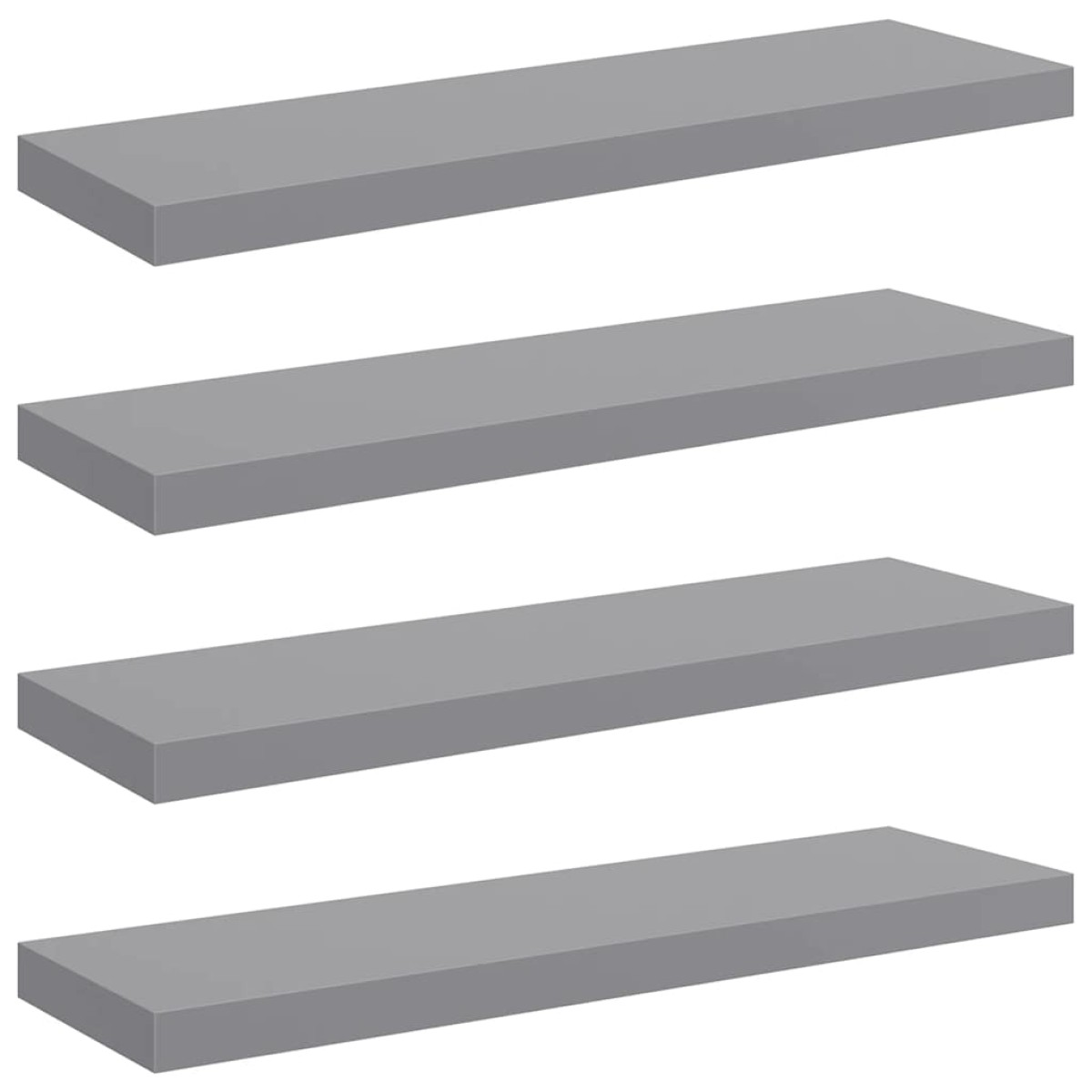 vidaXLΡάφια Τοίχου 4 τεμ. Γκρι 80x23,5x3,8 εκ. MDF