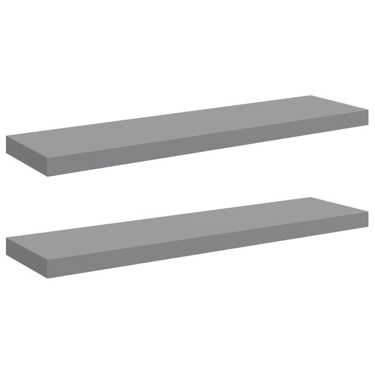 vidaXL Ράφια Τοίχου 2 τεμ. Γκρι 90x23,5x3,8 εκ. MDF